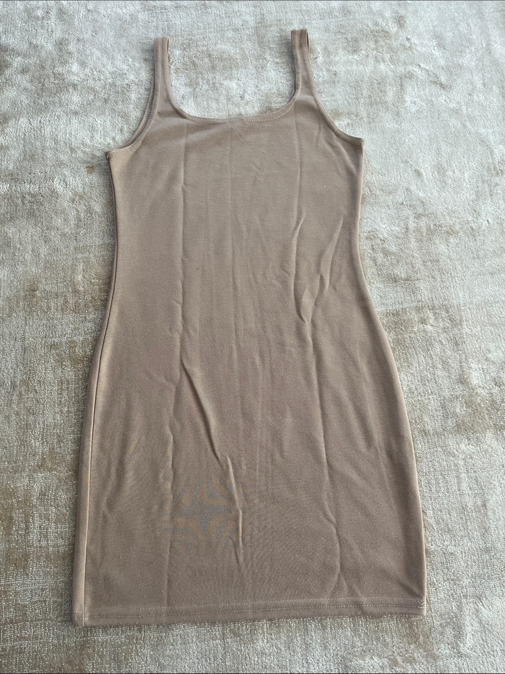 PrettyLittleThing Fitted Mini Dress in Taupe